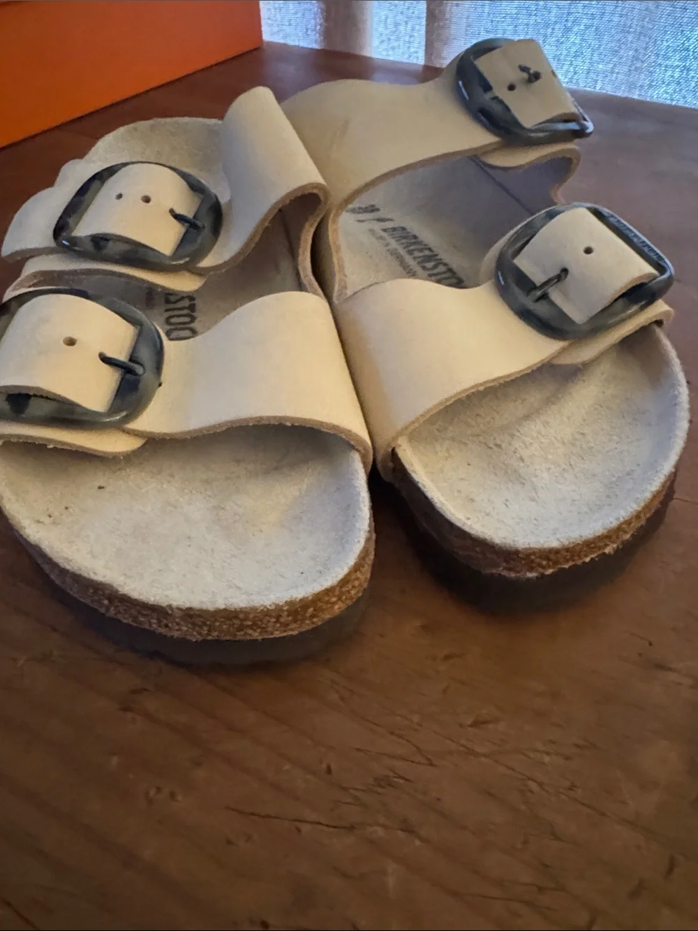 Birkenstock Kids Cream Double Buckle Slide Sandals